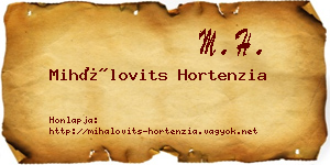 Mihálovits Hortenzia névjegykártya